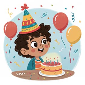 7 Year Old Mexican Boy Birthday Cartoon Style