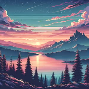 Tranquil Morning Sky Digital Illustration