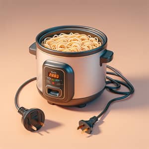 Electric Rice Cooker with Noodles Inside