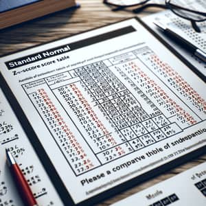 Standard Normal Table: Positive & Negative Z-Scores with Percentiles