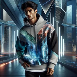 South Asian Hoodie Model | Urban Futuristic Fashion