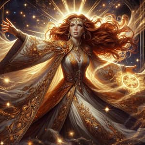 Powerful Mage Soaring High Fantasy Illustration