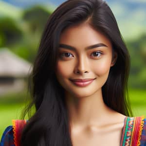 Filipina Woman Portrait in Traditional Dress