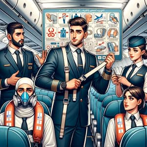 In-Flight Safety Demonstration by Middle-Eastern Airline Crew