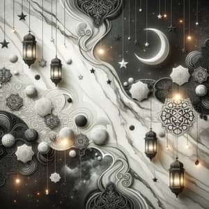 Beautiful White, Marble Gray, and Black Ramadan Backgrounds