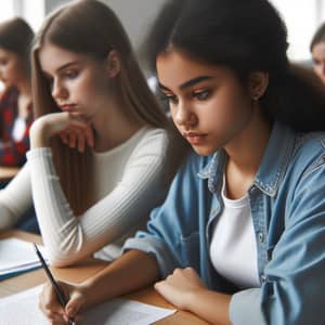 Diverse Students Engaged in Classroom Activity with Focus