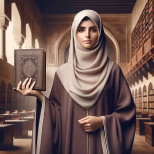 Qatari Woman Promoting Education in Traditional Setting