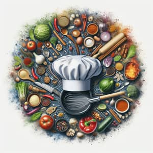 Chef's Creative Culinary Journey | Round Art Imagery