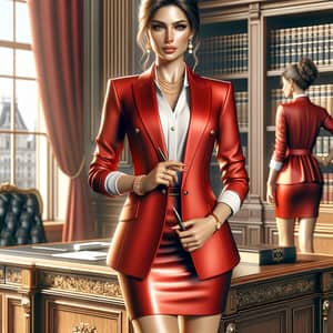 Confident Middle-Eastern Leader in Red Blazer | Elegance & Power