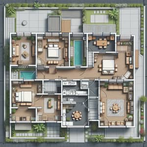 Architectural Design Layout for 20x66ft Plot with 2 Units