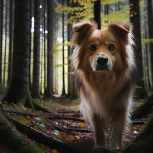 Lost Dog Wandering Through Forest