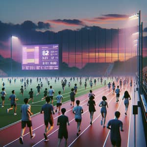 Outdoor Athletics Track with Diverse Student Activities | University Sports Updates