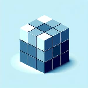 3D Geometric Cube: Solid Color with Shadow Effect