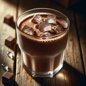 Delicious Cocoa Smoothie with Ice Cubes