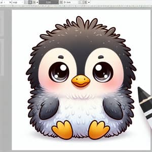 Charming Baby Penguin Cartoon | Adorable and Playful Art