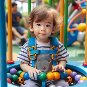 Innocent Toddler Playing Safely in Kid's Park