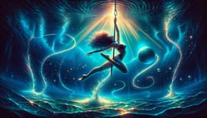 Circus Artist Darya Vintolova Performing Trapeze Underwater