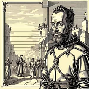 Middle Ages Inspired Image with Videocamera Element
