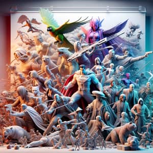 Stunning 3D Banner Design for Unique Figurine Collection