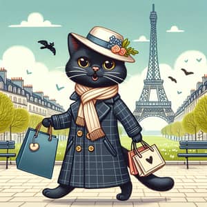 Stylish Cat Shopping in Paris | Eiffel Tower Adventure