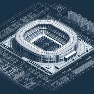 Detailed Architectural Stadium Blueprint | Isometric Design