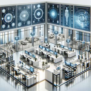 High-Tech Modern Office Building Interior | Five Hi-Tech Rooms