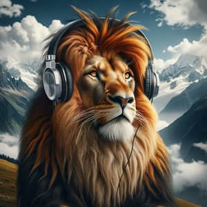 Headphone Lion: Majestic Music Vibes