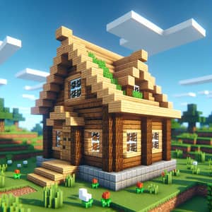 Cozy Oak Wooden House Design in Minecraft