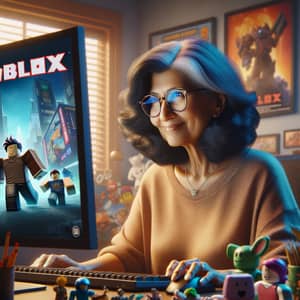 Average Roblox Fan: Middle-Aged Woman Enjoying Gaming