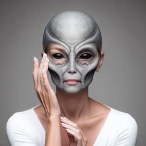 Woman Transformation to Grey Alien - Extraterrestrial Metamorphosis