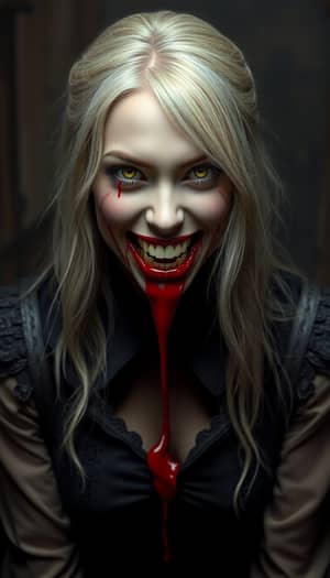 Gothic Blonde Vampire Art: Beautiful Yet Scary