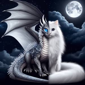 Half Night Dragon, Half Fluffy White Cat: A Unique Creature