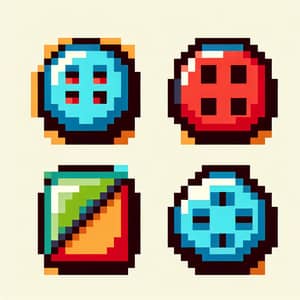 Pixelated Game Buttons Design - 4 Unique Styles