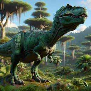 Prehistoric Dinosaur Roaming Ancient Landscape