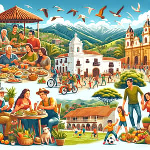 A Typical Day in Colombia: Vibrant Scenes of Bandeja Paisa, Fresh Markets, and Soccer Fun