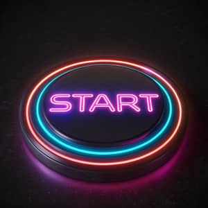 Neon Cyberpunk Start Button Design