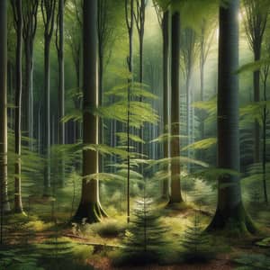 Explore a Beech, Oak, and Pine Forest Landscape