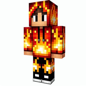 Fiery Boy Minecraft Skin - Hoodie Flame Design