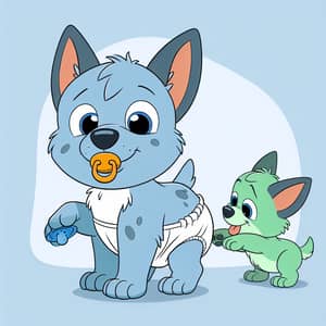 Adorable Heeler Puppy Cartoon Inspired by Bluey Series