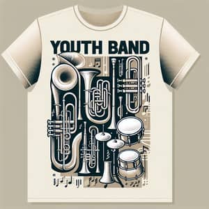 Youth Band T-Shirt Design with Musical Instruments