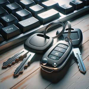 Car Keys and Programming Keys on Wooden Table