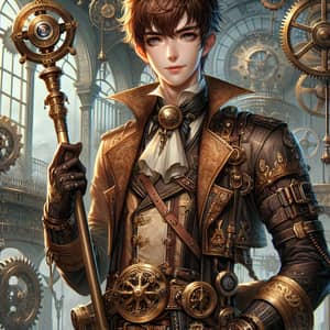 Steampunk Syaoran Li Character - Intricate East Asian Inspired Steampunk Attire