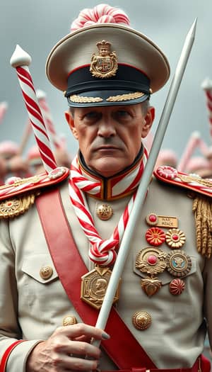 Candy-Themed War General: Sweet Military Style