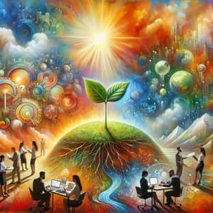 Vibrant Artwork Symbolizing Growth, Unity & Passion