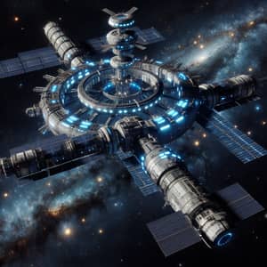 Futuristic Space Station in Cosmos