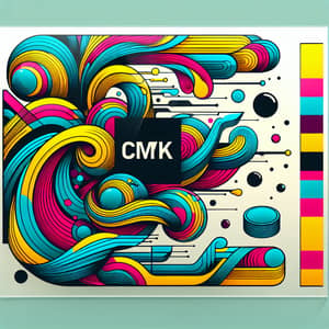 Vibrant CMYK Glass Decal Artwork with Abstract Style