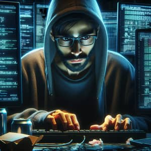 Mysterious South Asian Digital Hacker in Intense Atmosphere