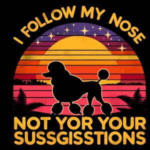 Retro Sunset Poodle T-Shirt Design | Vintage Style Merch