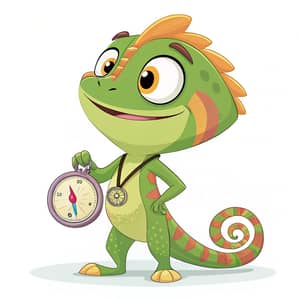 Friendly Cartoon Chameleon for Career Guidance