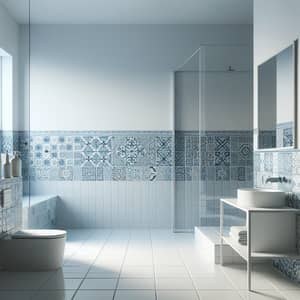 Minimalist Bathroom with Azulejo Tiles